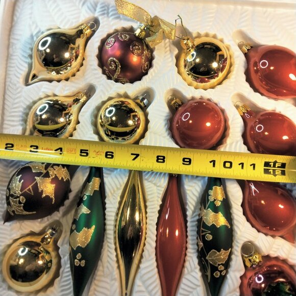 Bradford Handcrafted Glass Glitter Christmas Ornaments lot 16 - Picture 4 of 10